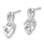 Sterling Silver Rhodium-plated White Topaz and Diamond Earrings - Image 2