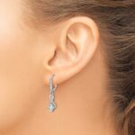 Sterling Silver Rhodium-plated White Topaz and Diamond Earrings - Image 3