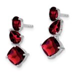 14k White Gold Garnet Dangle Earrings - Image 2