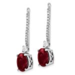 14k White Gold 1/2 carat Lab Grown Diamond VS/SI+ G+ and Lab Created Ruby Earring Jackets - Image 2