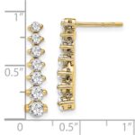 14k 1 1/2 carat Lab Grown Diamond VS/SI+ G+ Complete Graduating Drop Post Earrings - Image 3