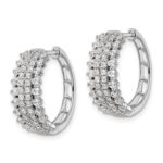 14k White Gold 1 1/2 carat Lab Grown Diamond VS/SI+ G+ Complete Hinged Hoop Earrings - Image 2