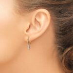 10k Polished Diamond Drop Wire Earrings - Image 3
