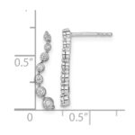 10k White Gold Graduating Diamond Post Earrings - Image 4