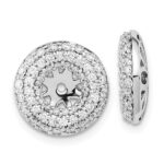 14k White Gold 3/4 carat Diamond Double Circle Earring Jackets