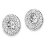 14k White Gold 3/4 carat Diamond Double Circle Earring Jackets - Image 2