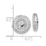 14k White Gold 3/4 carat Diamond Double Circle Earring Jackets - Image 4