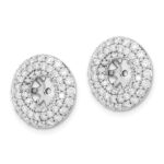 14k White Gold 1.53 carat Diamond Double Circle Earring Jackets - Image 2
