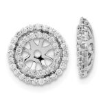 14k White Gold 3/8 carat Diamond Double Circle Earring Jackets