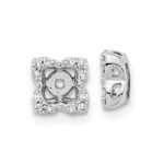 14k White Gold 1/10 carat Diamond Fancy Square Earring Jackets