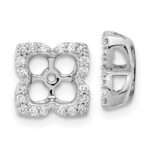 14k White Gold 1/5 carat Diamond Fancy Square Earring Jackets