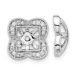 14k White Gold 1/5 carat Diamond Fancy Square Earring Jackets