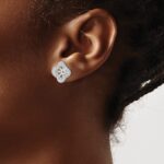 14k White Gold 1/5 carat Diamond Fancy Square Earring Jackets - Image 3