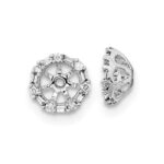 14k White Gold 1/10 carat Diamond Circle Earring Jackets