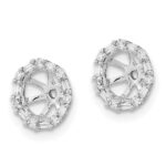 14k White Gold 1/5 carat Diamond Circle Earring Jackets - Image 2
