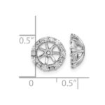 14k White Gold 1/3 carat Diamond Circle Earring Jackets - Image 4