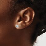 14k White Gold 1 1/2 carat Lab Grown Diamond VS/SI+ G+ Cushion Complete Four Prong Stud Earrings - Image 3