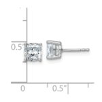 14k White Gold 2 carat Lab Grown Diamond VS/SI+ G+ Cushion Complete Four Prong Stud Earrings - Image 4