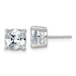 14k White Gold 5 carat Certified Lab Grown Diamond VS/SI+ G+ Cushion Complete Four Prong Stud Earrings