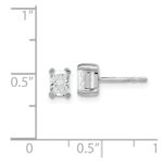 14k White Gold 3/4 carat Lab Grown Diamond VS/SI+ G+ Radiant Complete Four Prong Stud Earrings - Image 3