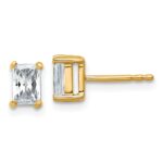 14k 1 carat Lab Grown Diamond VS+ F+ Radiant Complete Four Prong Stud Earrings