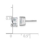 14k White Gold 1 1/2 carat Lab Grown Diamond VS/SI+ G+ Radiant Complete Four Prong Stud Earrings - Image 4
