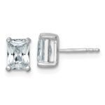 14k White Gold 2 carat Certified Lab Grown Diamond VS+ F+ Radiant Complete Four Prong Stud Earrings
