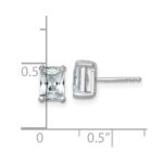 14k White Gold 2 carat Certified Lab Grown Diamond VS+ F+ Radiant Complete Four Prong Stud Earrings - Image 4