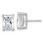 14k White Gold 5 carat Certified Lab Grown Diamond VS/SI+ G+ Radiant Complete Four Prong Stud Earrings