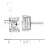 14k White Gold 5 carat Certified Lab Grown Diamond VS/SI+ G+ Radiant Complete Four Prong Stud Earrings - Image 4