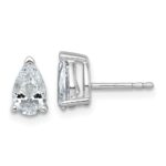 14k White Gold 1 1/2 carat Lab Grown Diamond VS/SI+ G+ Complete Pear Three Prong Stud Earrings