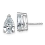 14k White Gold 4 carat Lab Grown Diamond VS/SI+ G+ Complete Pear Three Prong Stud Earrings