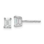 14k White Gold 4.5x3.3mm Emerald Earring Mountings