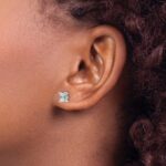 14k White Gold 4.95x3.45mm Emerald Earring Mountings - Image 3