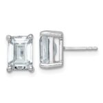 14k White Gold 5 carat Lab Grown Diamond VS/SI+ G+ Emerald Complete Four Prong Stud Earrings