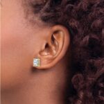 14k 5 carat Lab Grown Diamond VS/SI+ G+ Emerald Complete Four Prong Stud Earrings - Image 3