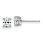 14k White Gold 1/2 carat Lab Grown Diamond VS/SI+ G+ Complete Oval Four Prong Stud Earrings