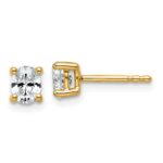 14k 1/2 carat Certified Lab Grown Diamond VS/SI+ G+ Complete Oval Four Prong Stud Earrings