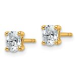 14k 1/2 carat Lab Grown Diamond VS/SI+ G+ Complete Oval Four Prong Stud Earrings - Image 2