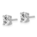 14k White Gold 5/8 carat Lab Grown Diamond VS/SI+ G+ Complete Oval Four Prong Stud Earrings - Image 2