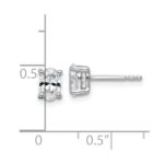 14k White Gold 3/4 carat Lab Grown Diamond VS+ F+ Complete Oval Four Prong Stud Earrings - Image 4