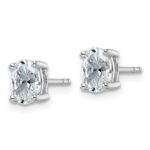 14k White Gold 1 carat Certified Lab Grown Diamond VS+ F+ Complete Oval Four Prong Stud Earrings - Image 2
