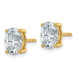14k 2 carat Lab Grown Diamond VS+ F+ Complete Oval Four Prong Stud Earrings - Image 2