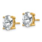 14k 3 carat Certified Lab Grown Diamond VS+ F+ Complete Oval Four Prong Stud Earrings - Image 2