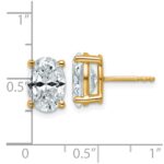 14k 4 carat Lab Grown Diamond VS/SI+ G+ Complete Oval Four Prong Stud Earrings - Image 4
