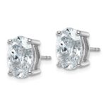 14k White Gold 5 carat Lab Grown Diamond VS/SI+ G+ Complete Oval Four Prong Stud Earrings - Image 2