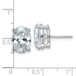 14k White Gold 5 carat Lab Grown Diamond VS+ F+ Complete Oval Four Prong Stud Earrings - Image 4