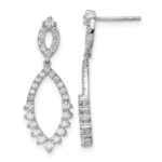 14k White Gold 3/4 carat Lab Grown Diamond VS/SI+ G+ Complete Fashion Dangle Post Earrings