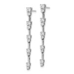 14k White Gold 1 carat Lab Grown Diamond VS/SI+ G+ Complete Dangle Post Earrings - Image 2