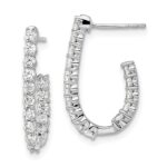 14k White Gold 1 carat Lab Grown Diamond VS/SI+ G+ Complete In and Out J-Hoop Hoop Earrings